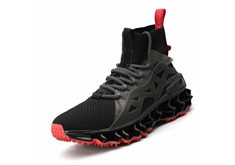 New High Top Blade Series Sports Shoes Cushioning Running Shoes for Men Wearable Sole Professional Athletic Black Jogging Shoes