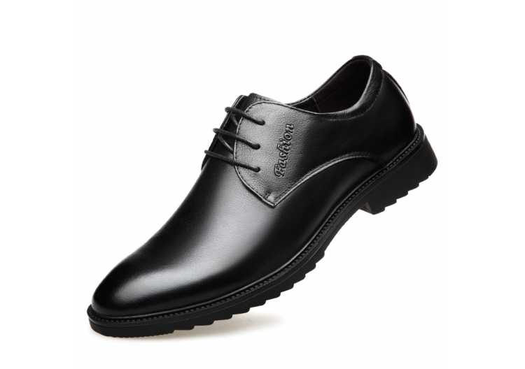 2021 New Autumn Men's Quality Genuine Leather Shoes Size 38 44 Black Soft Business Man Top Office Leather Shoes