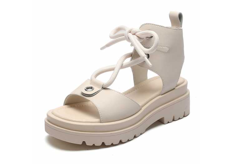 Platform Sandals Women 2021 Summer New Thick soled Cross Straps Roman Sandals Women All match Beach Shoes Girls